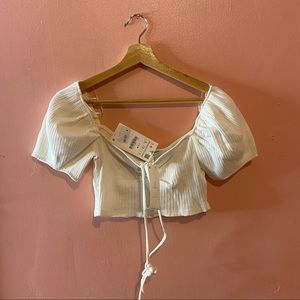 Zara cropped shirt